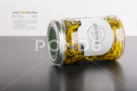 Pickled pepper conserve glass with round cap mock-up series PSD Template
