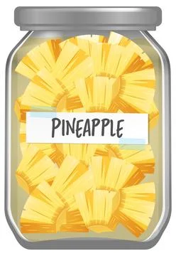 Pickled Pineapple in Jar Vector Stock Illustration