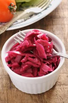 Pickled red cabbage Stock Photos