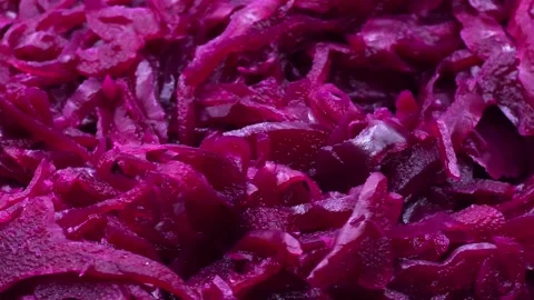 Pickled red cabbage salad texture macro background Stock Footage 329925330