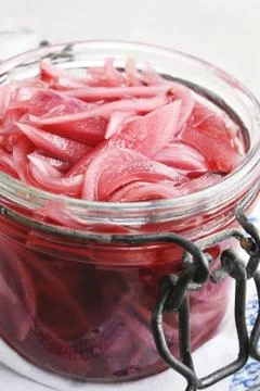 Pickled red onion Stock Photos