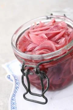 Pickled red onion Stock Photos
