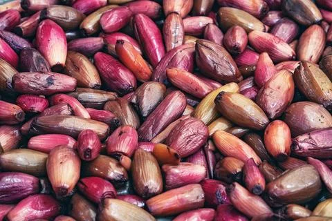 Pickled red onions close up Stock Photos