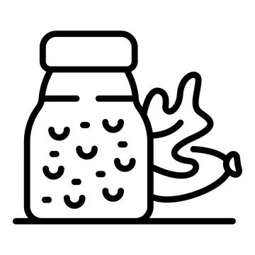 Pickled sausage in jar with oak leaf branch, preserving food for winter Stock Illustration
