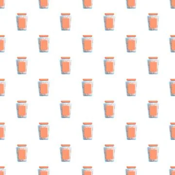Pickled sausage jar repeat pattern design illustration Stock Illustration