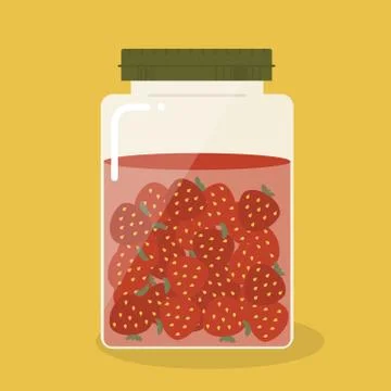 Pickled strawberry Stock Illustration