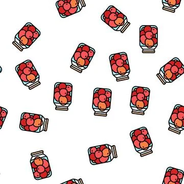 Pickled tomato vector seamless pattern Illustrazione stock