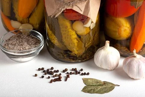 Pickled vegetables close-up Stock Photos