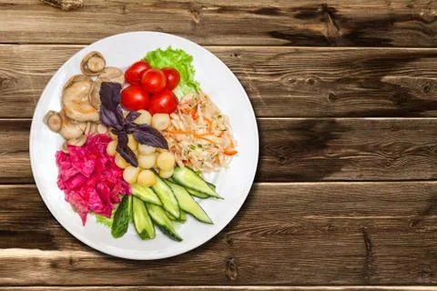 Pickled vegetables with potatoes Stock Photos