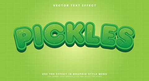 Pickles 3D editable text effect Template Stock Illustration
