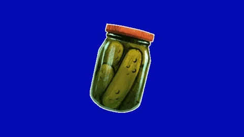 Pickles of cucumber on blue background Vidéo 329833786