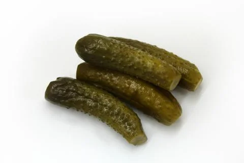 Pickles cucumbers on white. Stock Photos