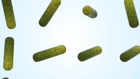 Pickles Falling on a Light Blue Background. Green Pickles 3D Animation. 4K Vídeo Stock 303479917