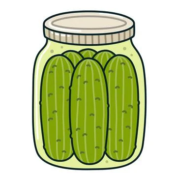 Pickles in a jar drawing Stock Illustration