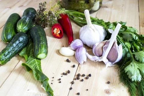 The pickling cucumbers Stock Photos