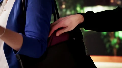 Pickpocket Carefully Steals A Wallet Stock Footage 331156845