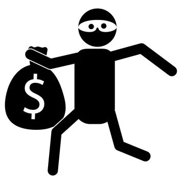 Pickpocket icon on white background. Beware pickpocket sign. Stock Illustration