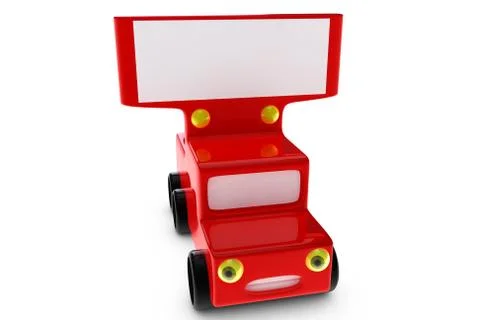 Pickup car with blank billboard Stock Illustration