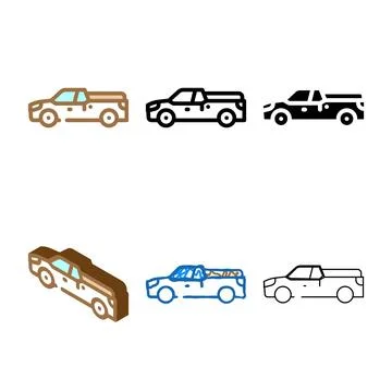 Pickup color icon diversity vector Stock Illustration