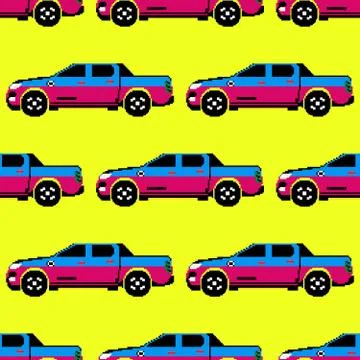 Pickup colored seamless pattern Stock-Illustration