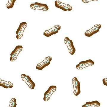 Pickup isometric icon seamless pattern Stockillustratie