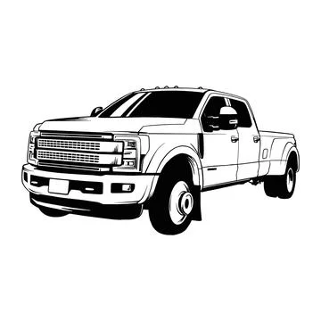 Pickup, Muscle car, Stencil, Silhouette, Vector Clip Art - Truck 4x4 Off Road - Stock Illustration