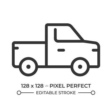 Pickup pixel perfect line icon Stock Illustration