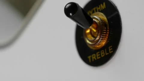 Pickup toggle switch in the "Rhythm" position Stock Footage 155637991