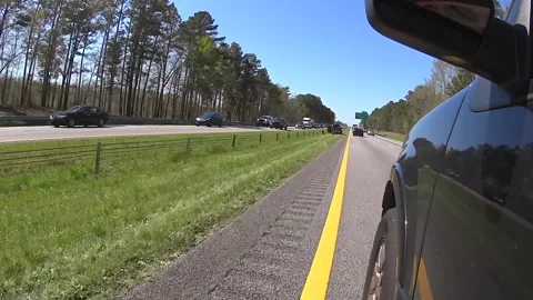 Pickup truck broken down on side of the highway Stock Footage 151703033