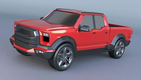 Pickup truck concept 3d rendering Stock Illustration
