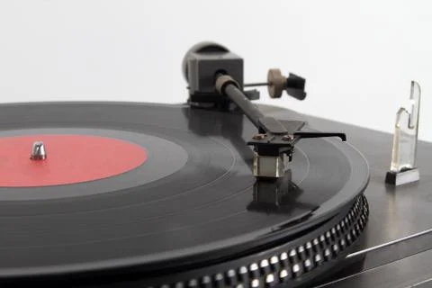 Pickup on a vinyl LP. Stock Photos