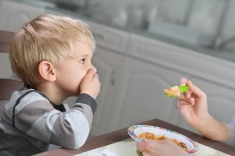 Picky Eater Denying to Eat Stock-Fotos