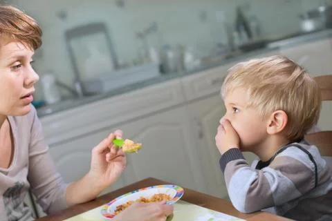 Picky Eater Denying to Eat Stock-Fotos