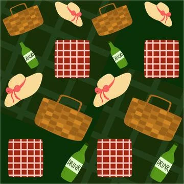 Picnic Background Vector Stock Illustration
