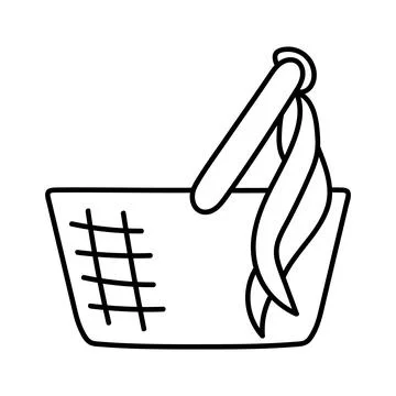 Picnic basket doodle icon, vector illustration Stock Illustration