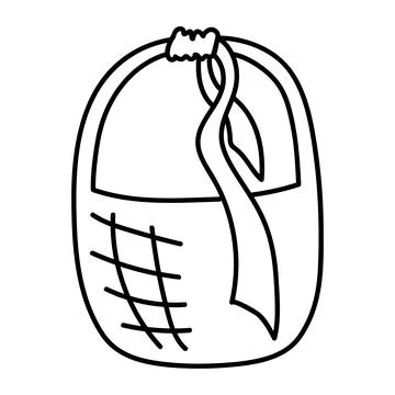Picnic basket doodle icon, vector illustration Stock Illustration