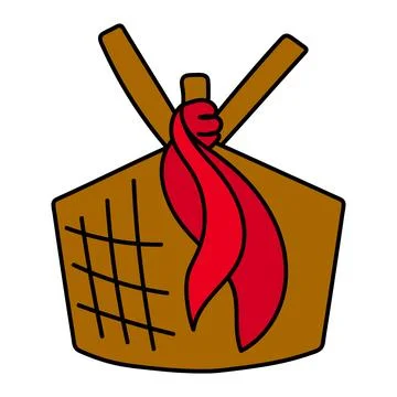 Picnic basket doodle icon, vector illustration Stock Illustration
