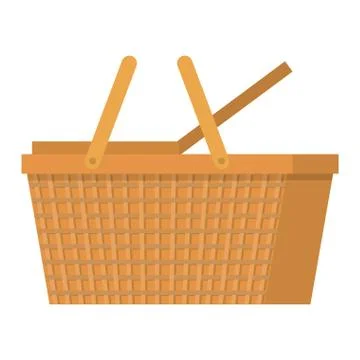 Picnic basket empty isolated icon Stock Illustration