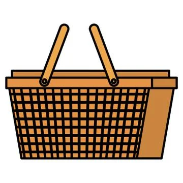 Picnic basket empty isolated icon Stock Illustration
