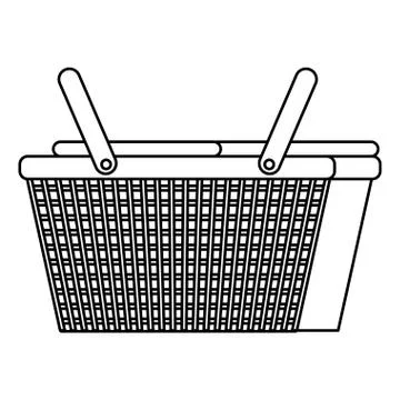 Picnic basket empty isolated icon Stock Illustration