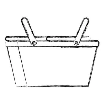 Picnic basket empty isolated icon Stock Illustration