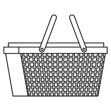 Picnic basket empty isolated icon Stock Illustration