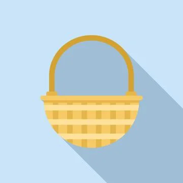 Picnic basket icon flat vector. Hamper basket Illustration