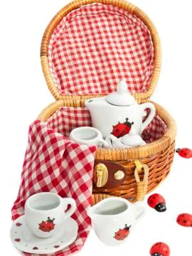 Picnic basket Stock Photos