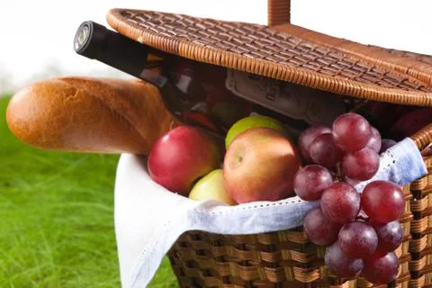 Picnic basket Stock Photos
