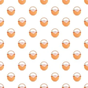 Picnic basket repeating pattern for summer outing Stock Illustration