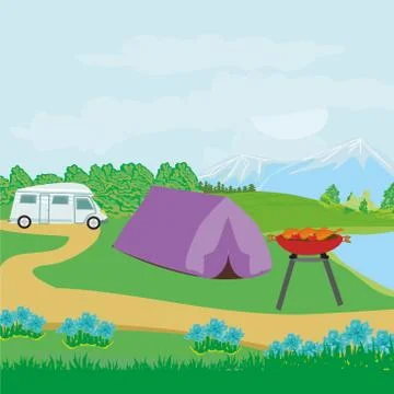 Picnic BBQ Stock Illustration