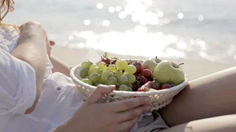 Picnic on a beach Stock Footage 61877834