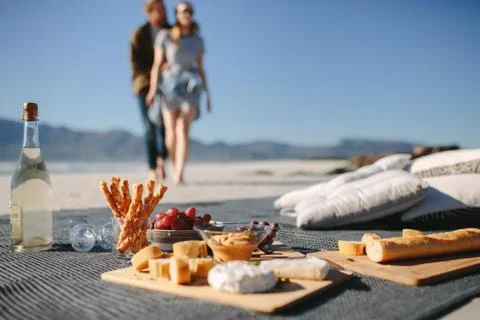 Picnic on the beach Fotos Stock