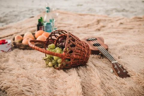Picnic on the beach Stock Photos